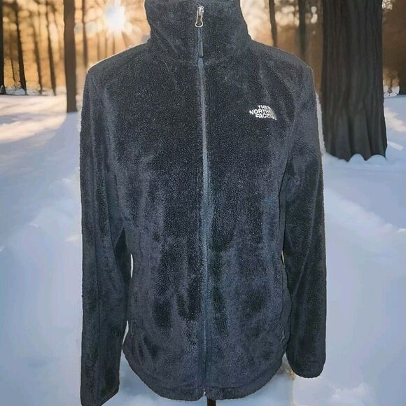 THE NORTH FACE Osito Women’s Black Sherpa Fleece Fuzzy Full Zip Jacket Size M - Picture 1 of 6